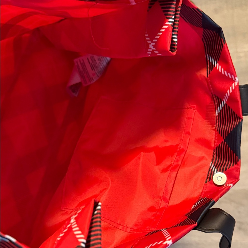 Disney Red and Black Plaid Tote with Mickey Mouse - Picture 5 of 7